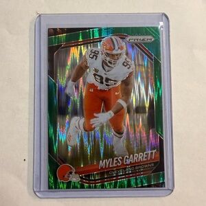 Panini Myles Garrett Green Prizm Parallel Football Card